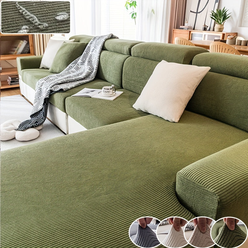 Elastic sofa slipcover in glam style, washable, durable, non-slip, all-season. Made from polyester and spandex blend for armchair to 4-seater sofas. Perfect for modern home and office decor, great Christmas gift.