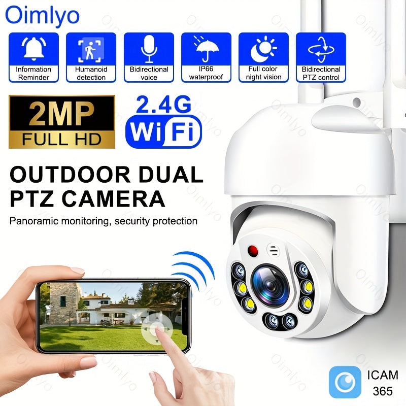 OIMLYO Advanced Wifi Security Camera with 360° Panoramic PTZ, AI Humanoid Motion Detection, Two-Way Voice Intercom, and USB Power.