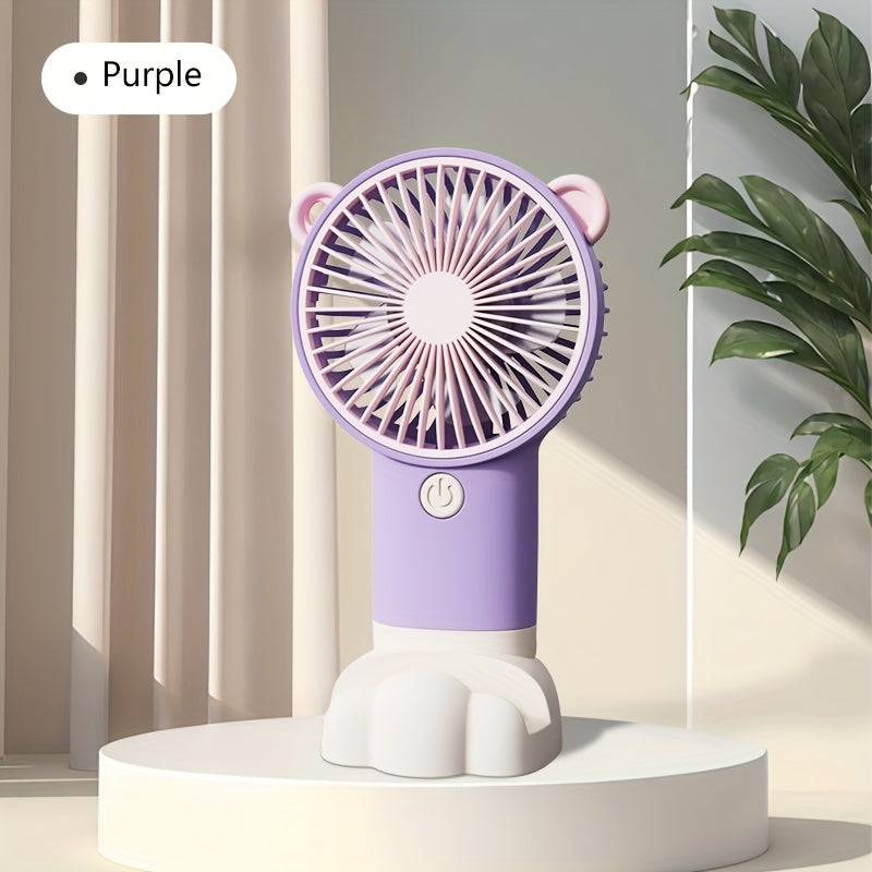 Compact and Portable Fan with Phone Stand, USB Rechargeable Handheld Fan for Men and Women - Ideal Fan for Work, Outdoor Activities, Travelling, and Camping