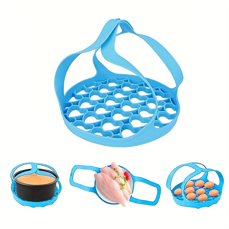 Silicone Bakeware Sling for 6 Qt/8 Qt Instant Pot, Ninja Foodi, and Multi-function Cooker - Anti-scalding Bakeware Lifter and Steamer Rack - BPA-Free Egg Steamer Rack - Pressure Cooker Accessory