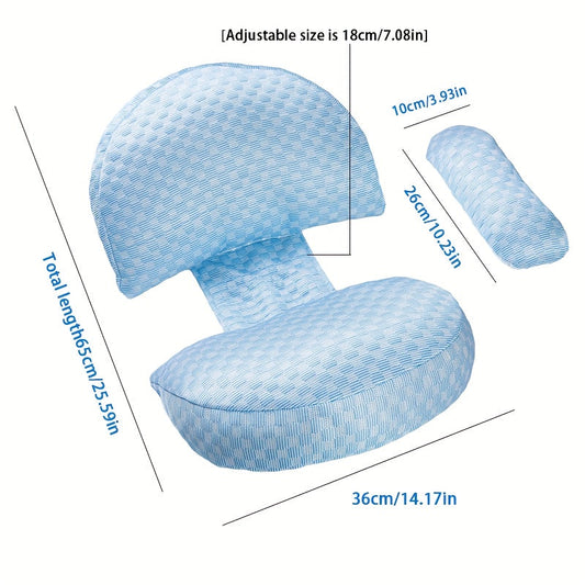 3D Raised Beans Pregnancy Pillow with Enhanced Abdominal Support, Versatile Auxiliary Pillow for Pregnant Women, Ergonomic Design Supports Waist, Back, and Legs at 30 Degree Angle