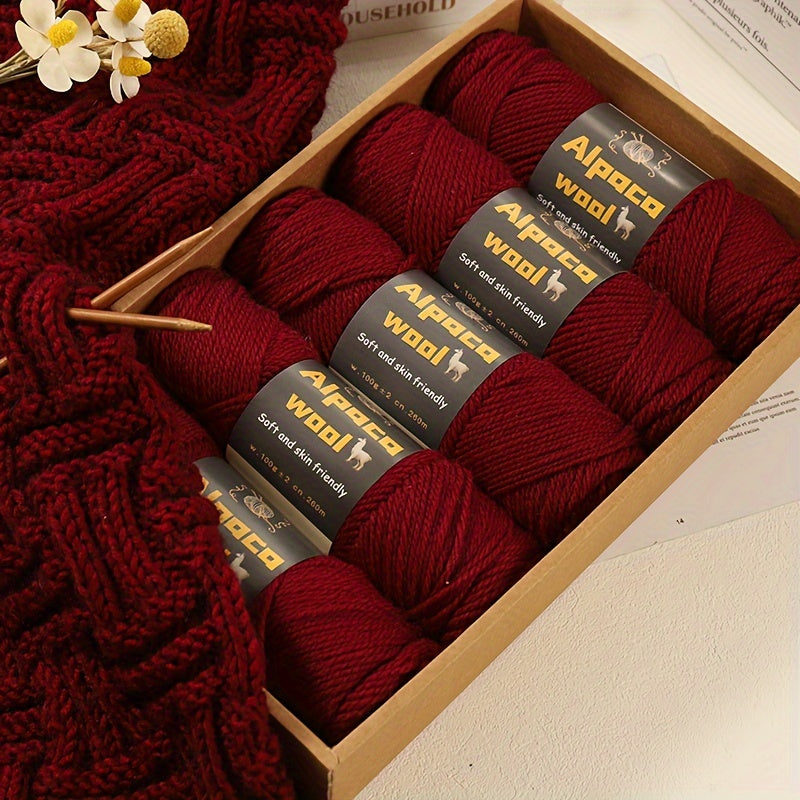 500G Alpaca Wool Yarn, 245 Thick Knitting Needles, Multi-Colored Kit for Autumn and Winter Fashion DIY Projects. Includes Yarn for Sweaters, Cardigans, Scarves, Hats, Gloves, Pants, and