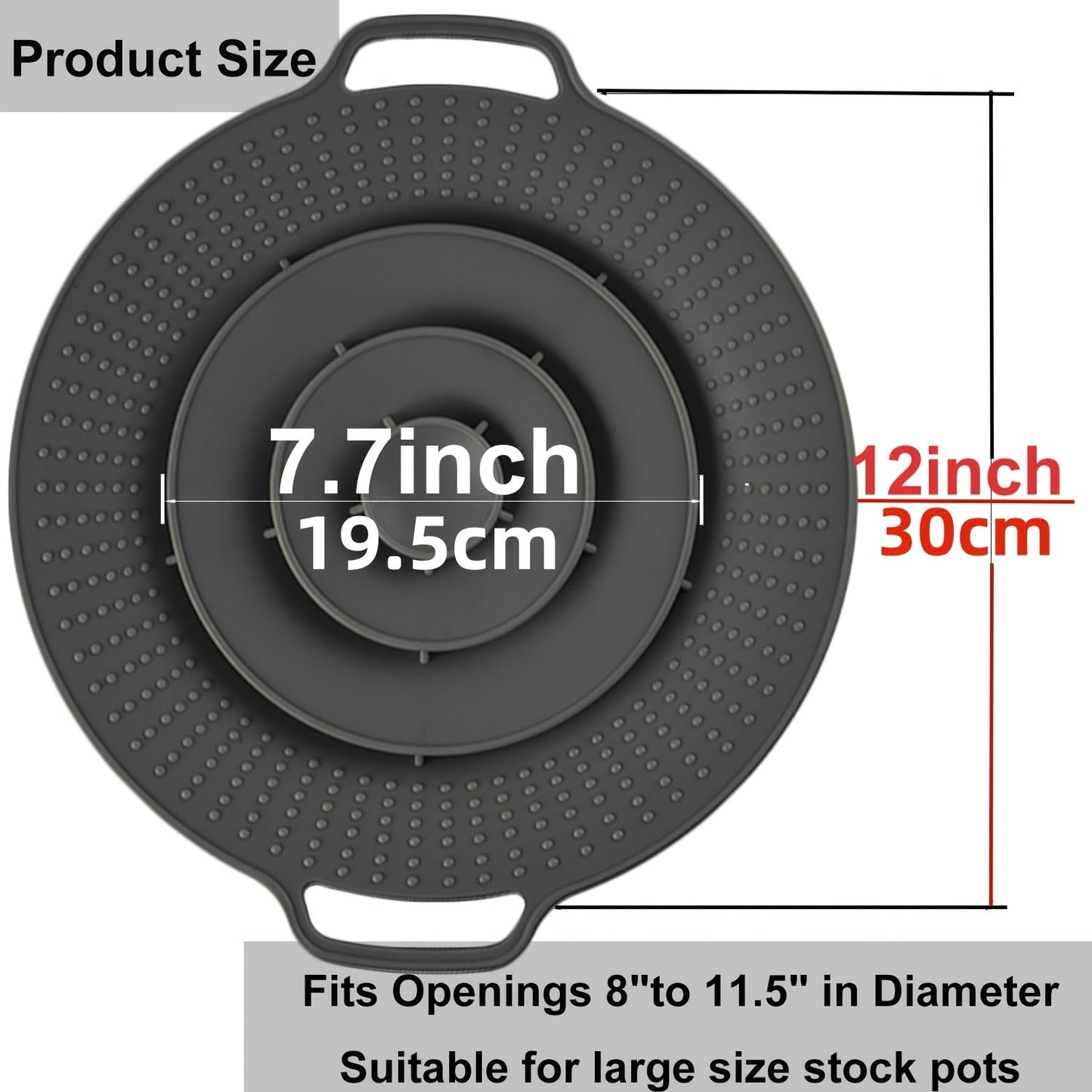 Spill Stopper Pot Lid Cover - Prevent Boiling Over with this Silicone Cover for Pots and Pans - Safeguard Your Cooking with this 30.48cm Multi-Function Lid Cover for Kitchen Use