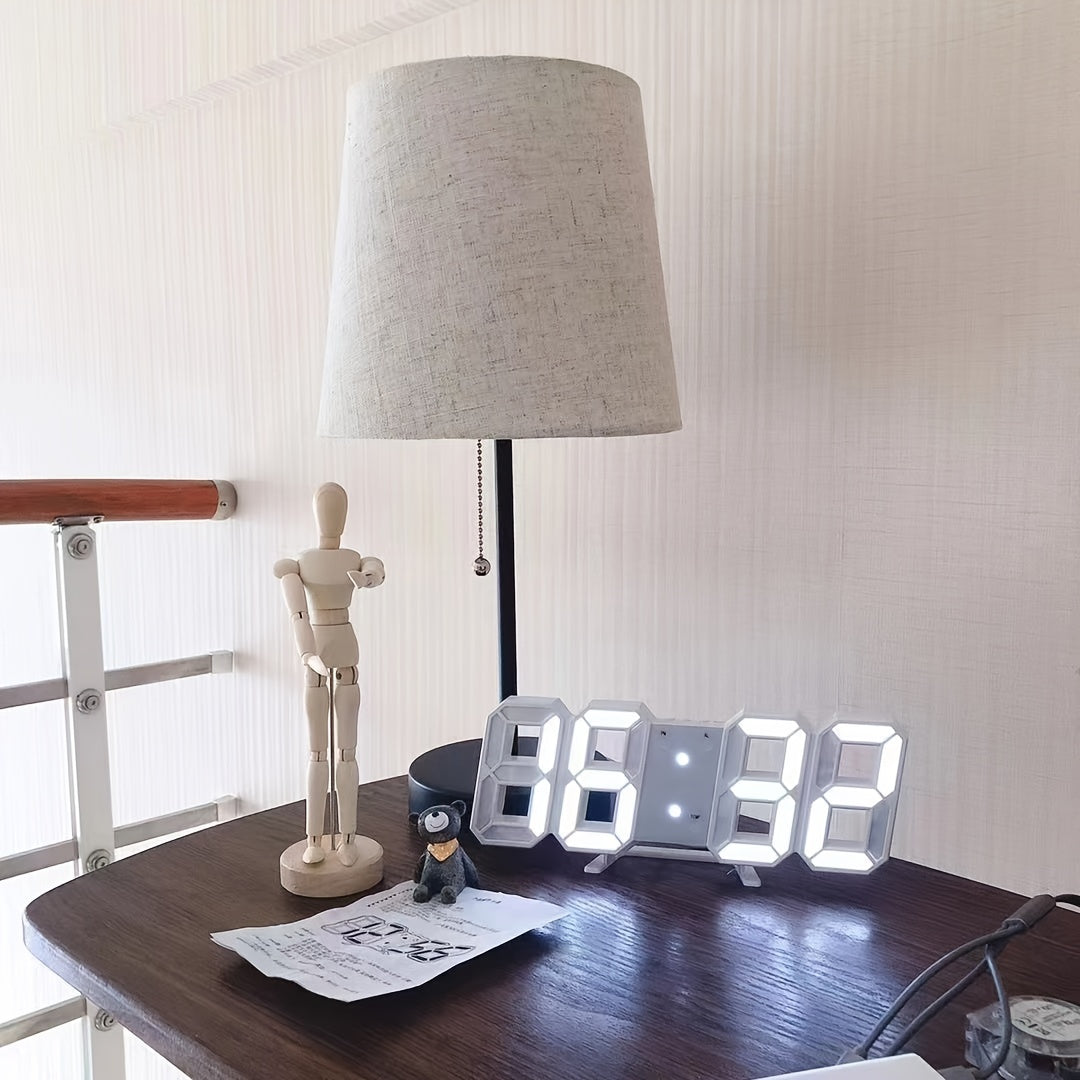 1 piece 3D LED digital clock, ideal for bedroom home decor.