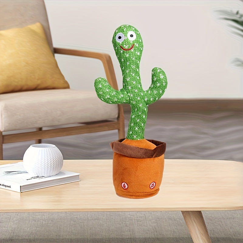 Herobaby Interactive Talking Cactus Toy for 3-6 Months, Green, LED Singing & Recording, Dance Imitation, Textured Fabric, Cute and Interactive.