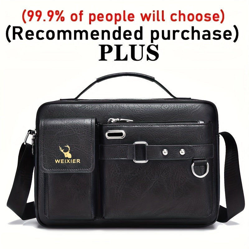 Weixier Men's Business Crossbody Bag made of PU material, suitable as a gift for Father or Anniversary.