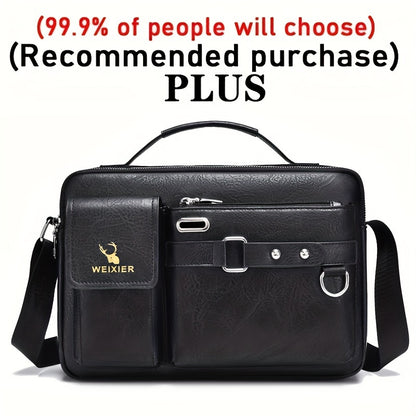 Weixier Men's Business Crossbody Bag made of PU material, suitable as a gift for Father or Anniversary.