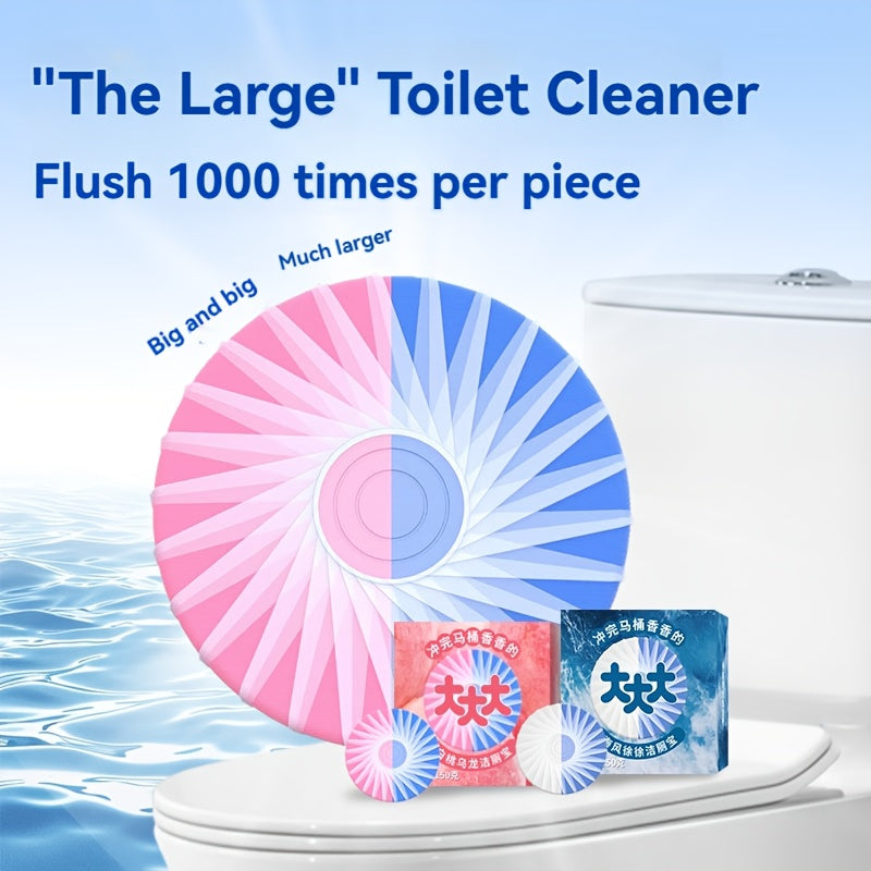 Long-Lasting 1000 Flushes 'Mighty Clean King' Toilet Bowl Cleaner Tablets with Dual-Color and Dual-Effect, Perfect for Home and Hotel Use. Essential Hotel Sanitation Supplies for Odor Control and Convenient Cleaning.