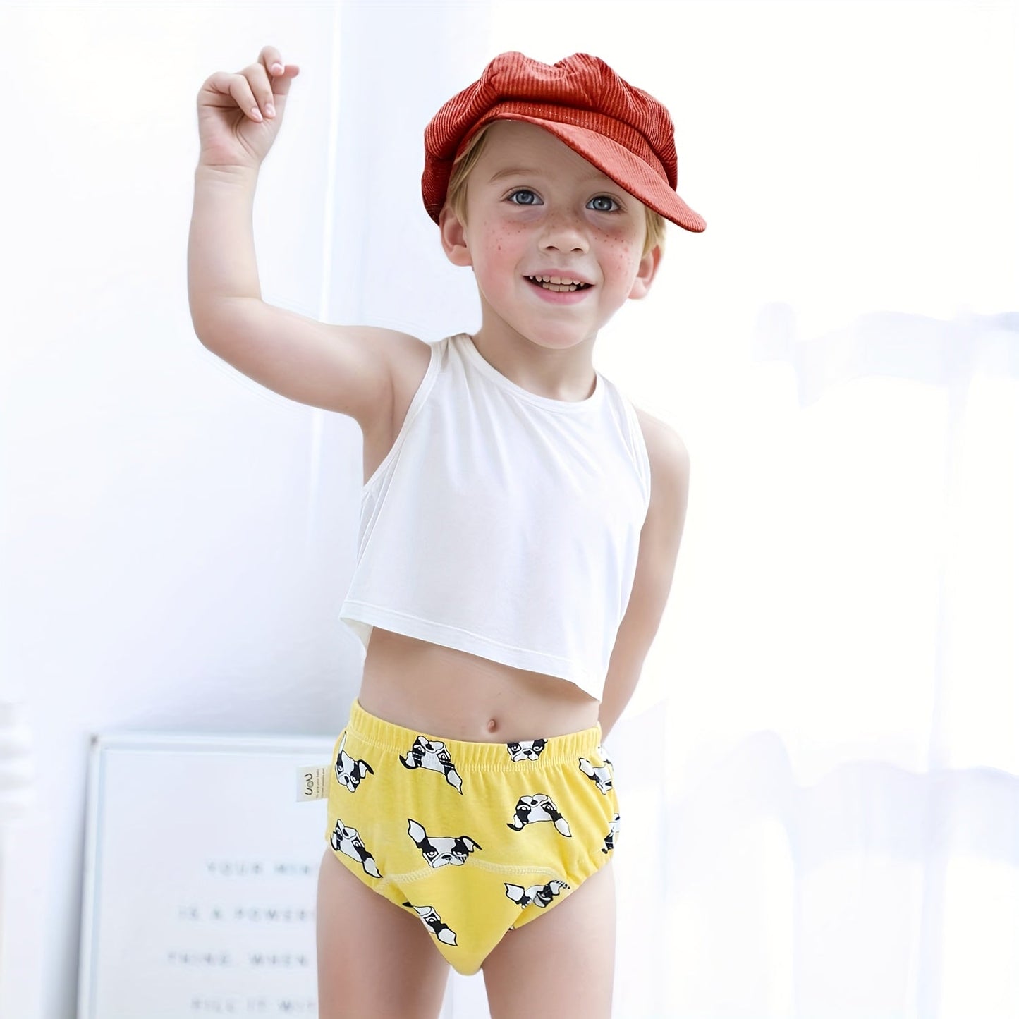 Set of 4 Potty Training Pants for Boys and Girls, Reusable Potty Training Pants with Fun Learning Designs, Training Underwear Pants