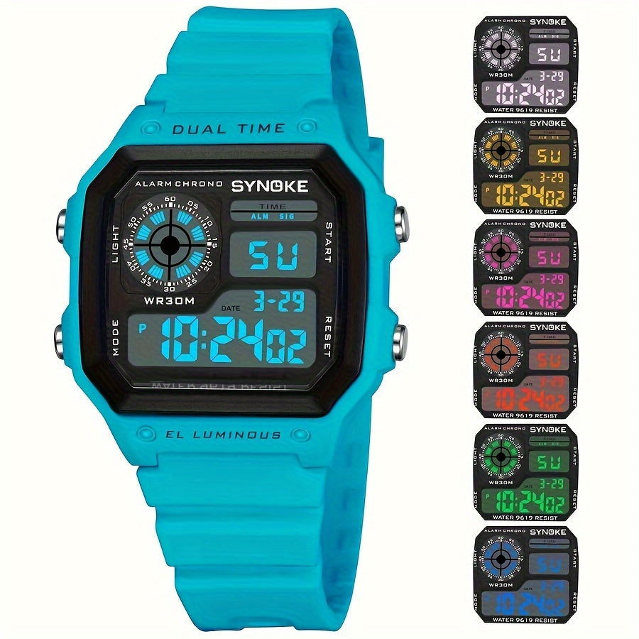 Shiny Waterproof Sports Men's Square Watch, Perfect Gift Option