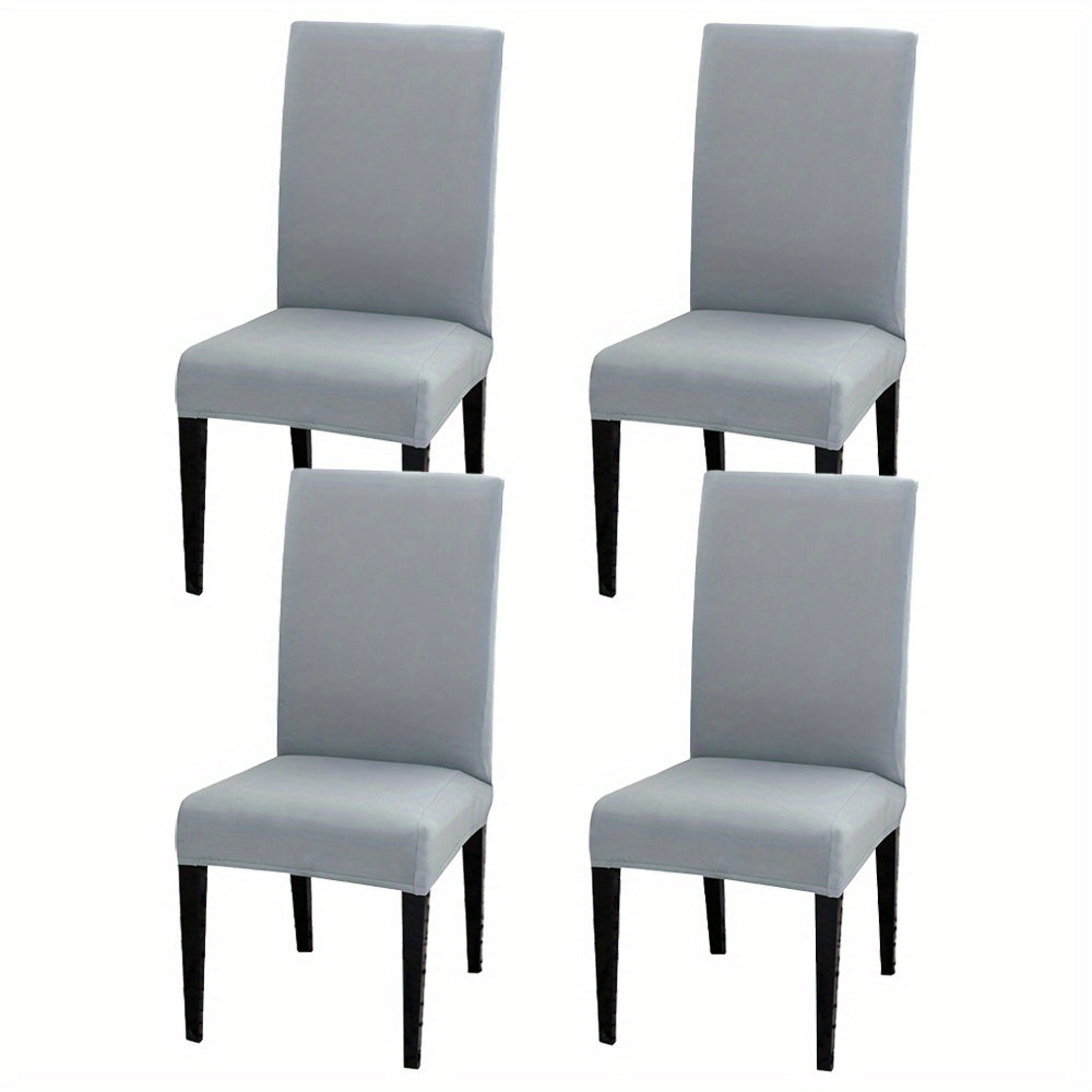 4 pieces or 6 pieces of milk elastic chair slipcovers for home decor in the kitchen, dining room, office, living room, hotel, or for weddings.