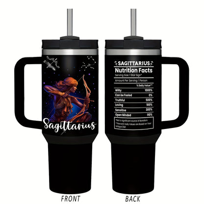 40oz zanglamas po'latdan yasalgan Zodiac Tumbler tutqichi va solg'ich bilan - Tug'ilgan kunlar, Rojdestvo va Sevgi kuni uchun mukammal sovg'a - Oqmas, BPA-free astrologiya qahva kubogi erkaklar va ayollar uchun