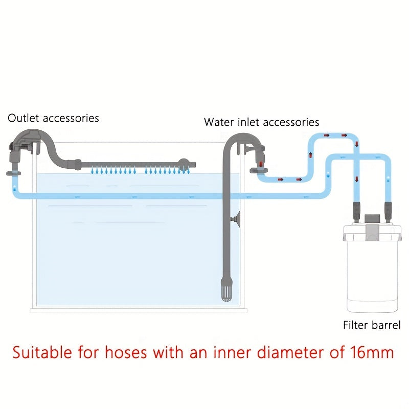 1 pc Fish Tank Filter Bucket with 4-point Water Inlet and Outlet Accessories