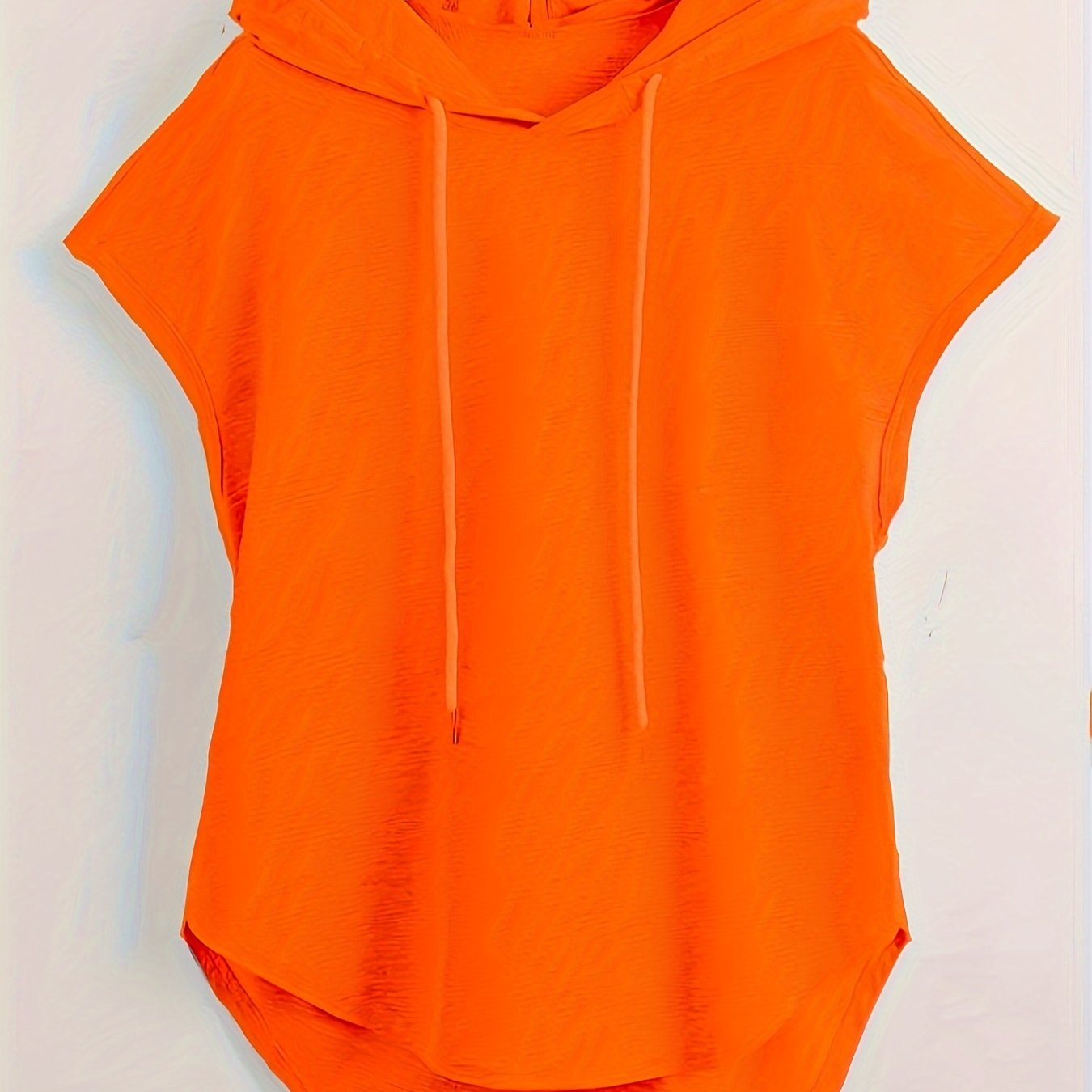 Oversized hooded T-shirt made of polyester/spandex fabric, suitable for casual sportswear in spring/summer/fall.