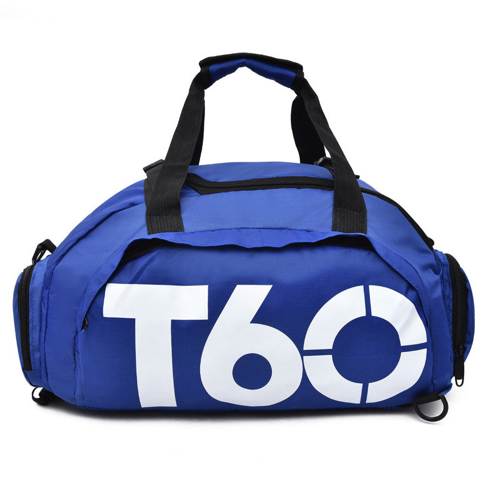 Lightweight gym bag for both men and women, ideal for yoga, fitness, and outdoor activities. Made of nylon, available in red, blue, and black. Perfect for gym and sports enthusiasts.