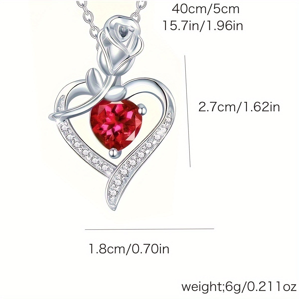 Heart Shaped Pendant Necklace in Rose Gift Box - The Perfect "I Love You" Jewelry Gift for Mom, Wife, Daughter, Girlfriend, or Best Friend