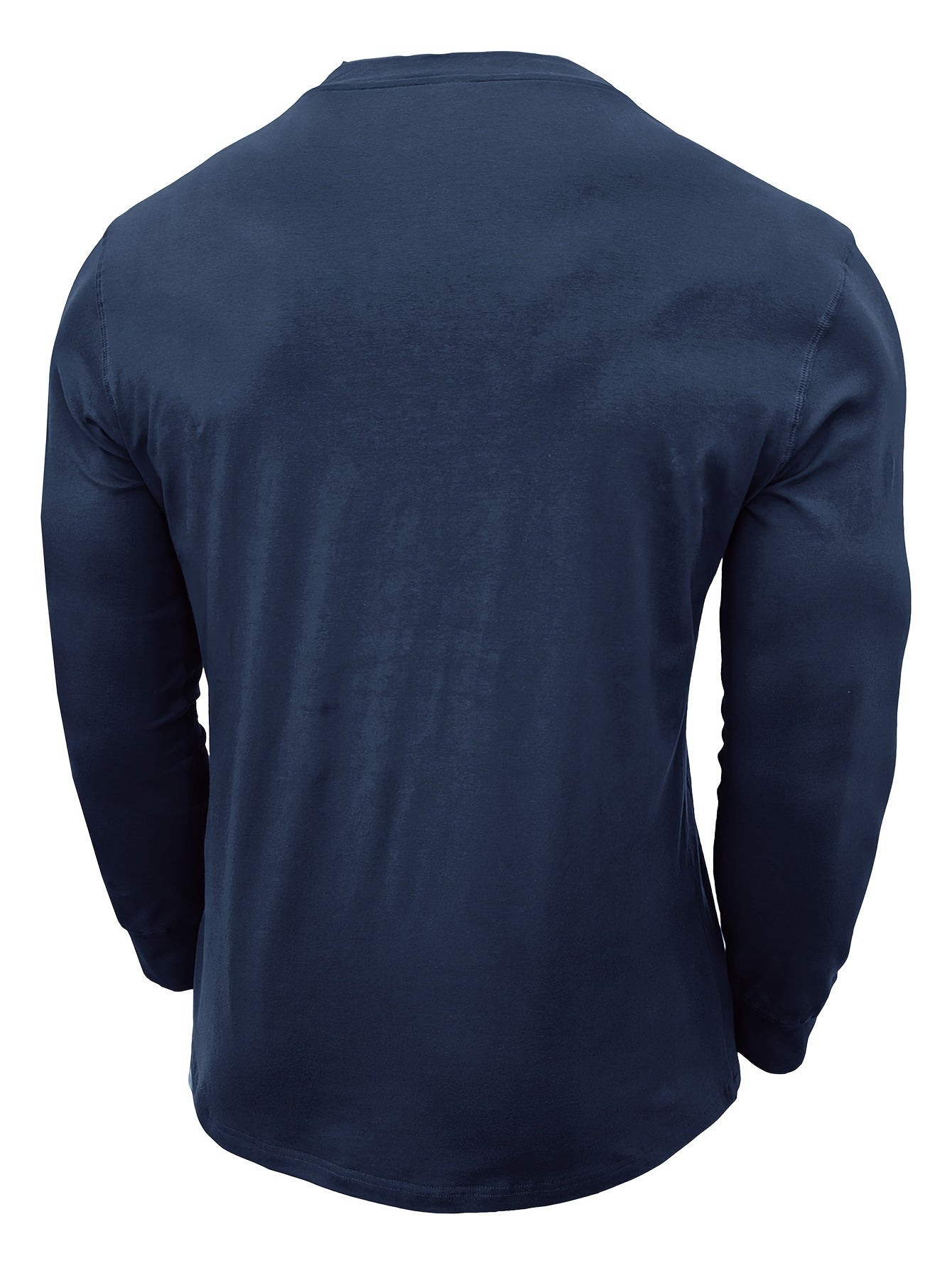 Amazon Men's Long Sleeve T-shirt, 100% Cotton Underwear, European and American Henley Shirt