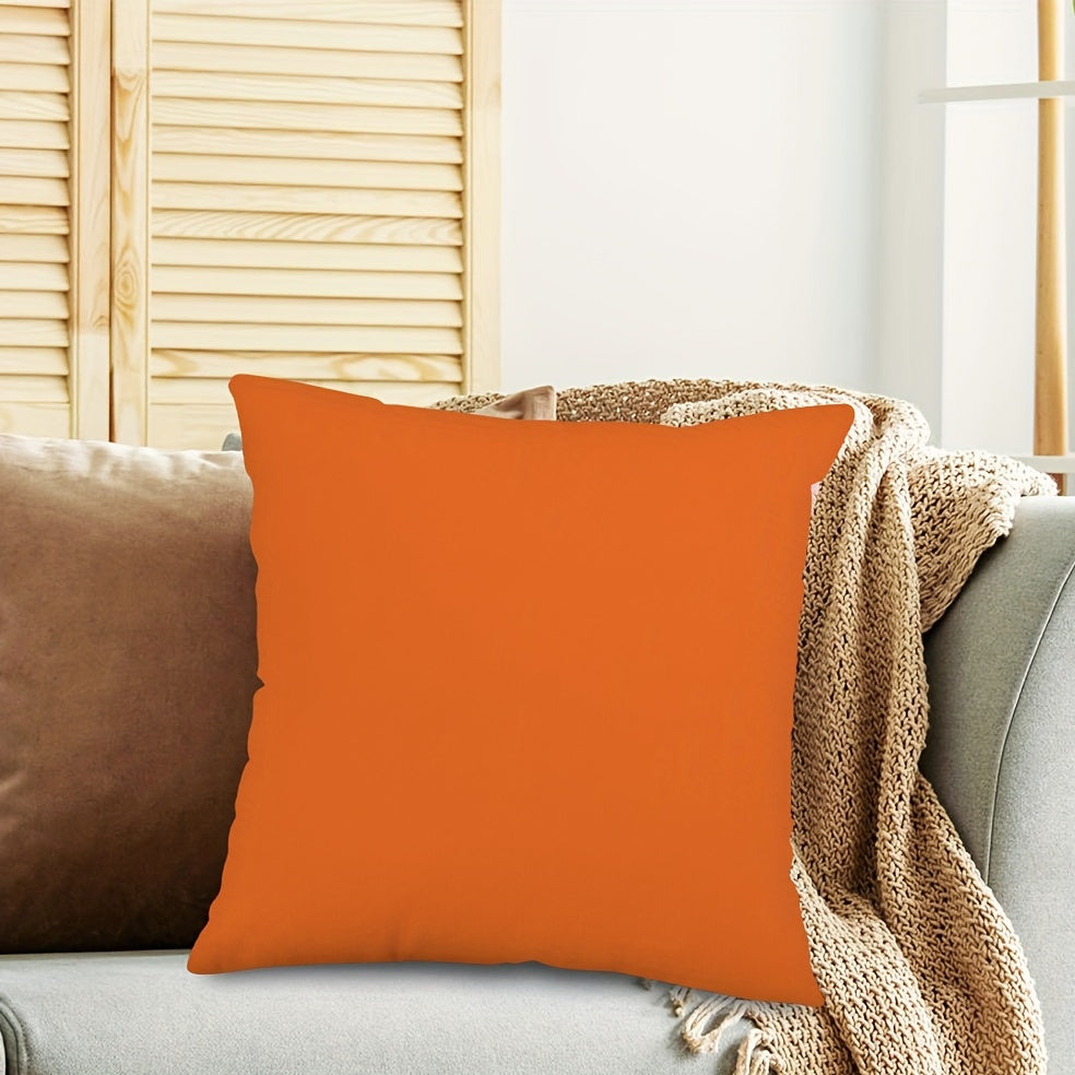 Modern Orange Throw Pillow Cover, Zippered Polyester Square Case - Easy to Clean, Suitable for Couch, Bedroom, Patio, Different Room Styles - Single Sided, Insert Not Included (1 Piece, Available in Multiple Sizes)