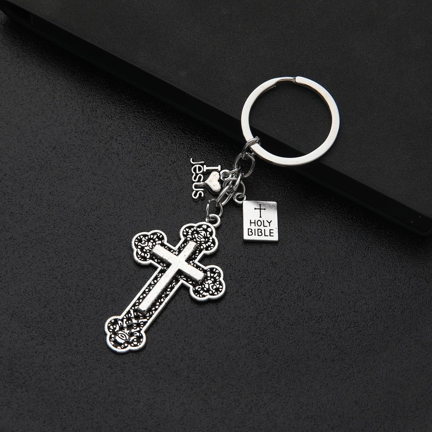 20 pieces of cross key chains with holy book pendants attached, perfect for holding your car keys. These key rings make great religious favors for Christians and Easter prayer gifts.