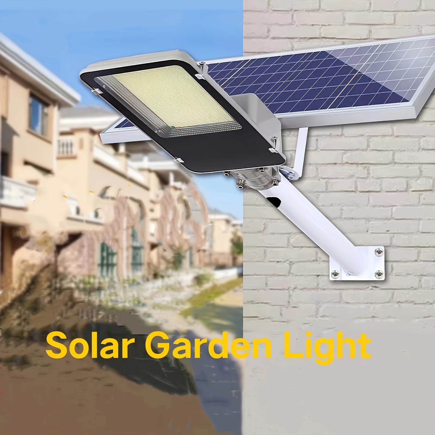 500W quyoshli ko'cha ustun chiroqlari, 20AH batareya, 25W quyosh paneli, masofadan boshqarish, ABS material, infraqizil sensor, shisha soyali ajratiladigan floodlight, litiy quyosh batareyasi, o'rnatish