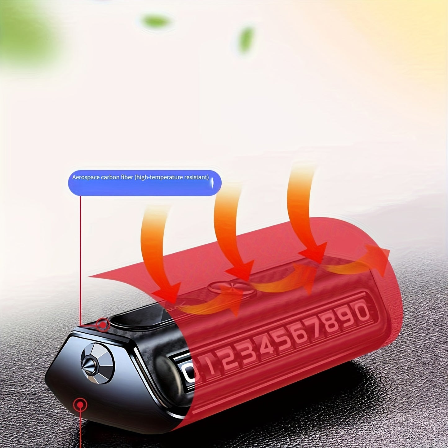 Temporary car moving phone plate, high-end creative number keeper ornament for car interior parking.