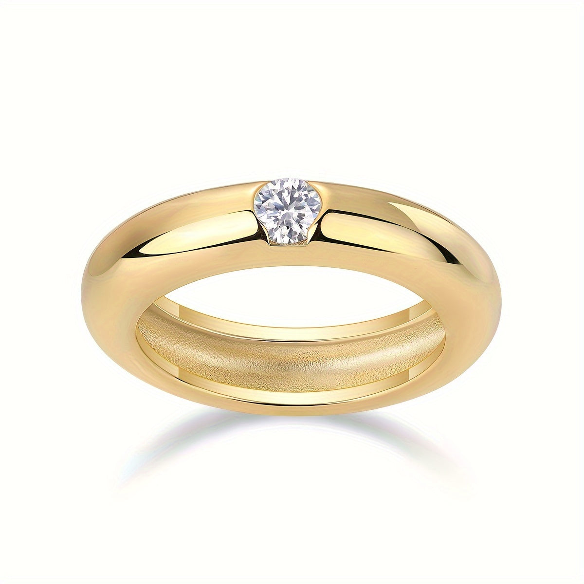 Stunning 3.0mm Moissanite Ring in S925 Silver Plating with 18K Gold Accents - Hypoallergenic, Nickel-Free, and Glittering Gemstone Jewelry - Ideal for Celebrating Birthdays, Weddings, Anniversaries, Engagements, and Special Moments for Both Men and Women.