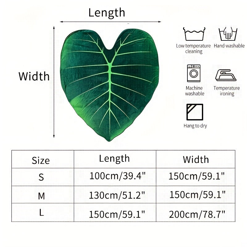 Одеяло в форме зеленого листа - идеально подходит для того, чтобы оставаться в тепле и уюте на диване, кровати или софе во время путешествий.