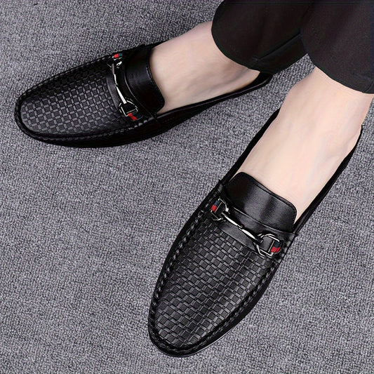 Men's backless mule shoes with microfiber leather uppers, ideal for indoor and outdoor walking.