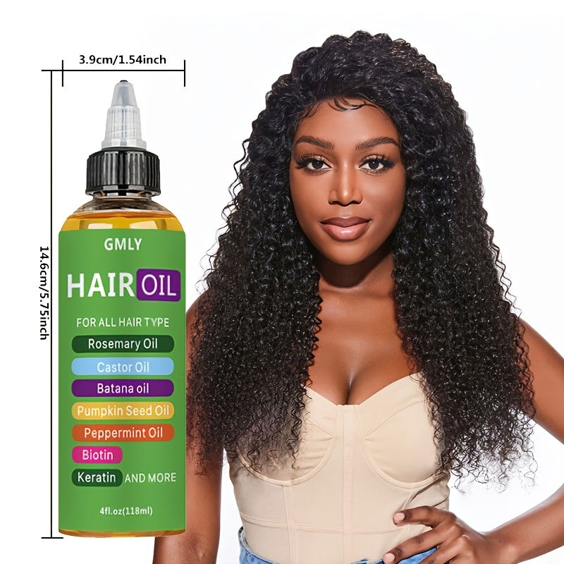 4oz Rosemary Hair Oil Blend for all hair types with Castor, Batana, Biotin, Aloe Vera, Jojoba Oils.