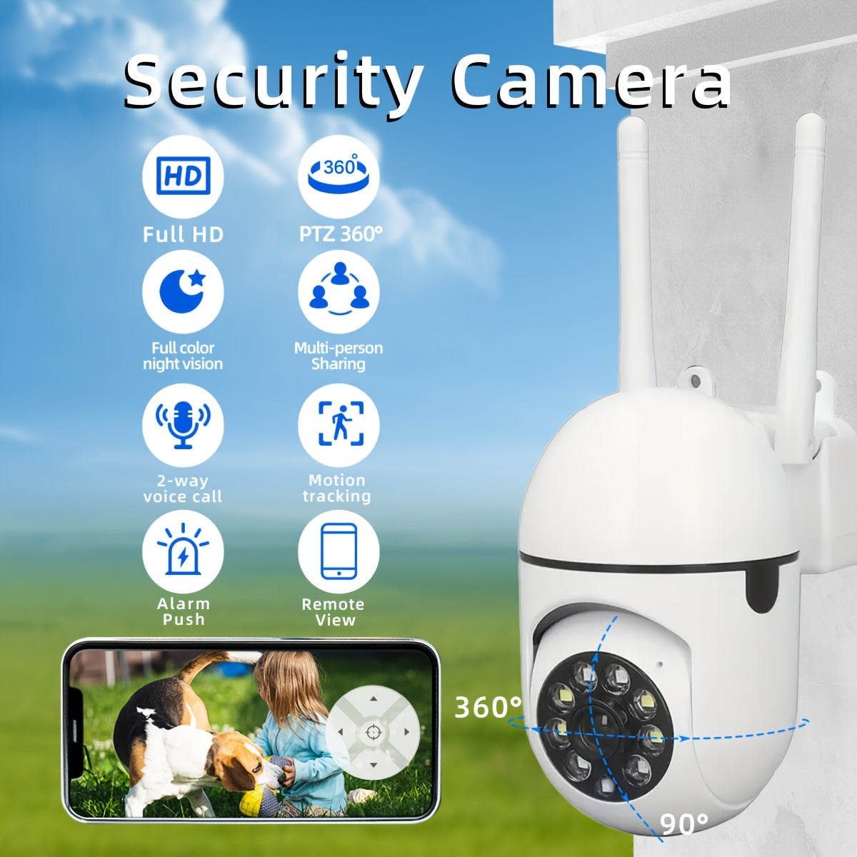 Experience the JOOAN HD WiFi Smart Security Camera with Infrared Night Vision, Two-Way Audio, and Remote Viewing App. This camera features full color night vision, is USB powered, and compatible with smartphones. Keep your home safe and secure with this