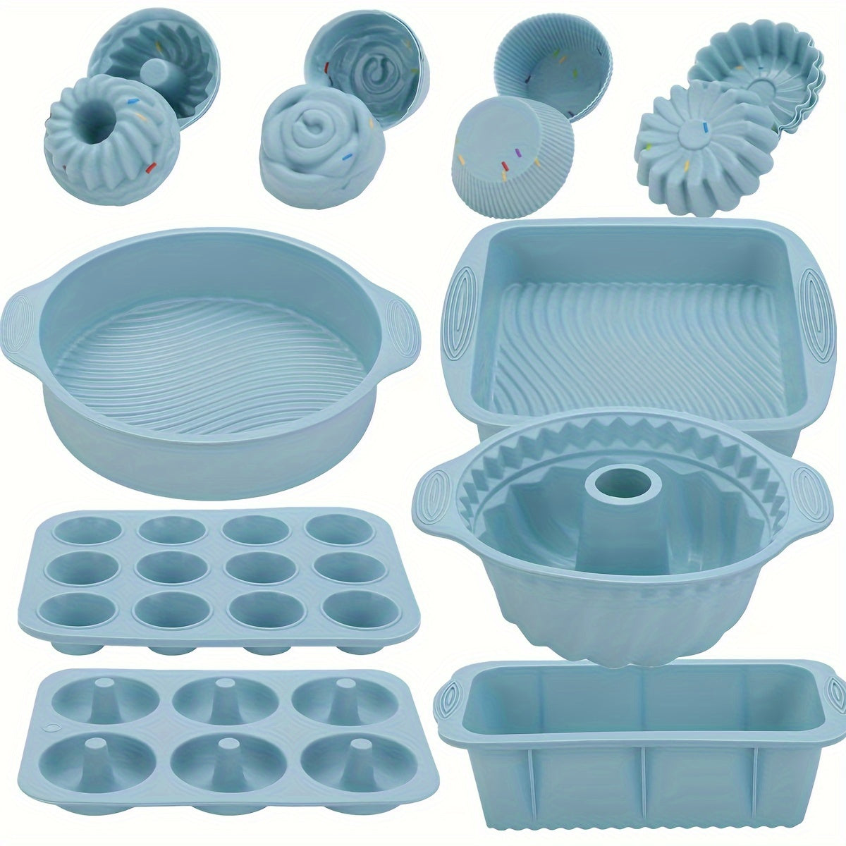 30-piece Silicone Baking Pan Set for Cakes, Cheesecakes, Donuts & More - Non-Stick, Heat-Resistant, Food Grade Kitchen Essentials