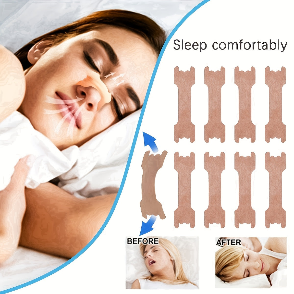 100pcs Breathable Anti-Snoring Nasal Strips for Better Sleep