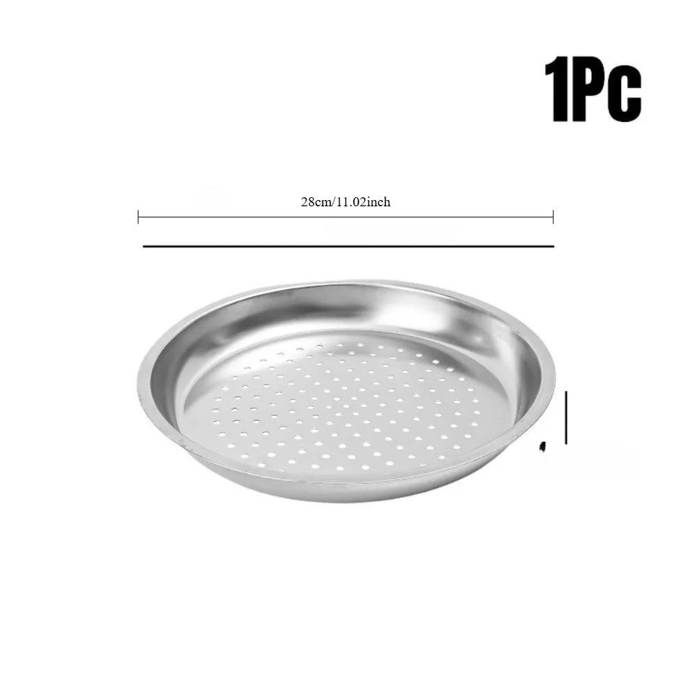 Durable Steamer Basket for Wok, 28/30/32/34cm, Stainless Steel Fish & Dumpling Steaming Tray, Essential Kitchen Tool, Thickened Insert