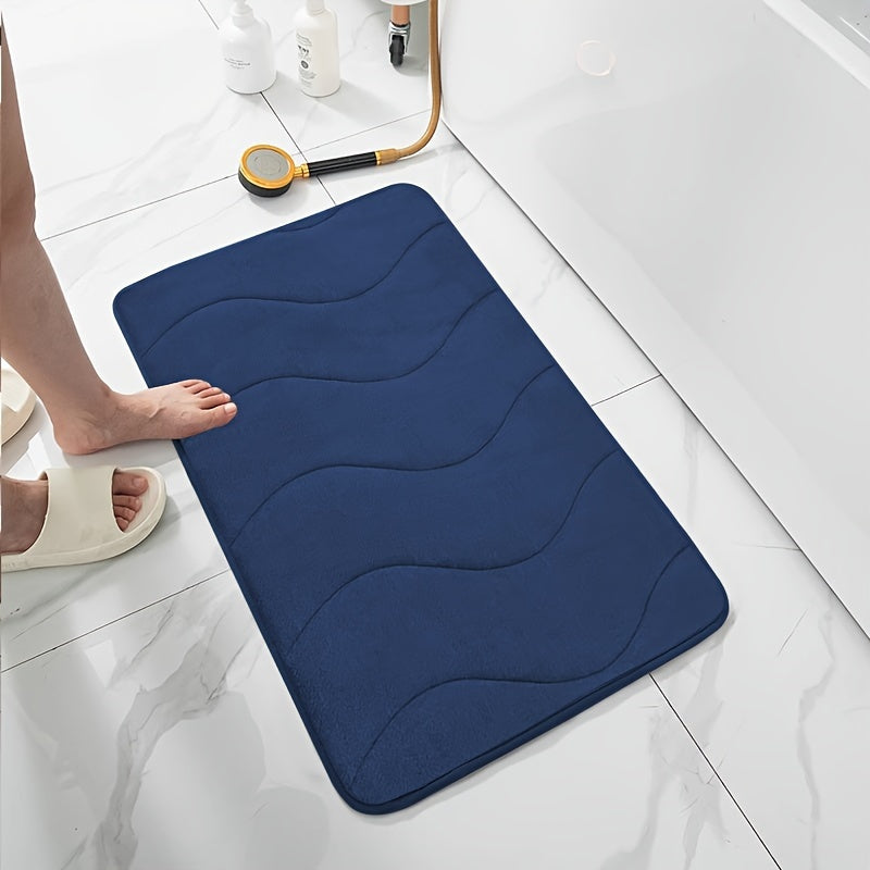 Soft and comfortable bath mat with high absorbency - ideal for bathrooms, showers, and bathtubs. Rectangular in shape, waterproof, and easy to clean.