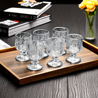 Set of 6 crystal liquor glasses: ideal for all occasions, elegant for whiskey and high-end for wine.