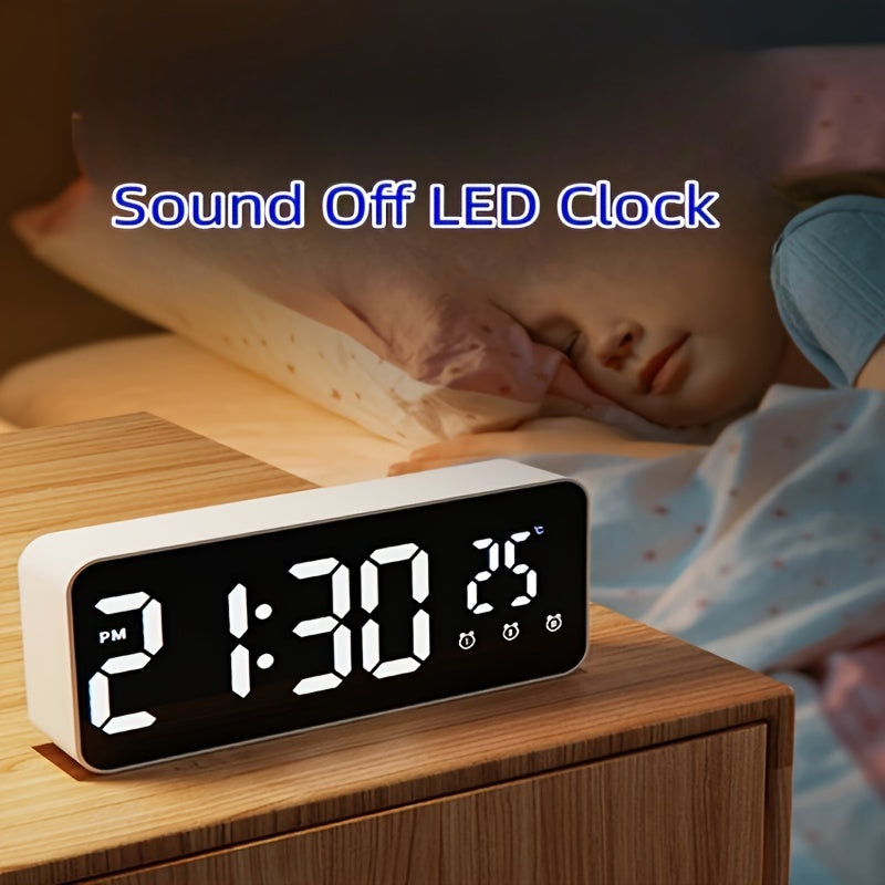 LED Clock Home Decoration with Smart Alarm and Creative Mirror Design