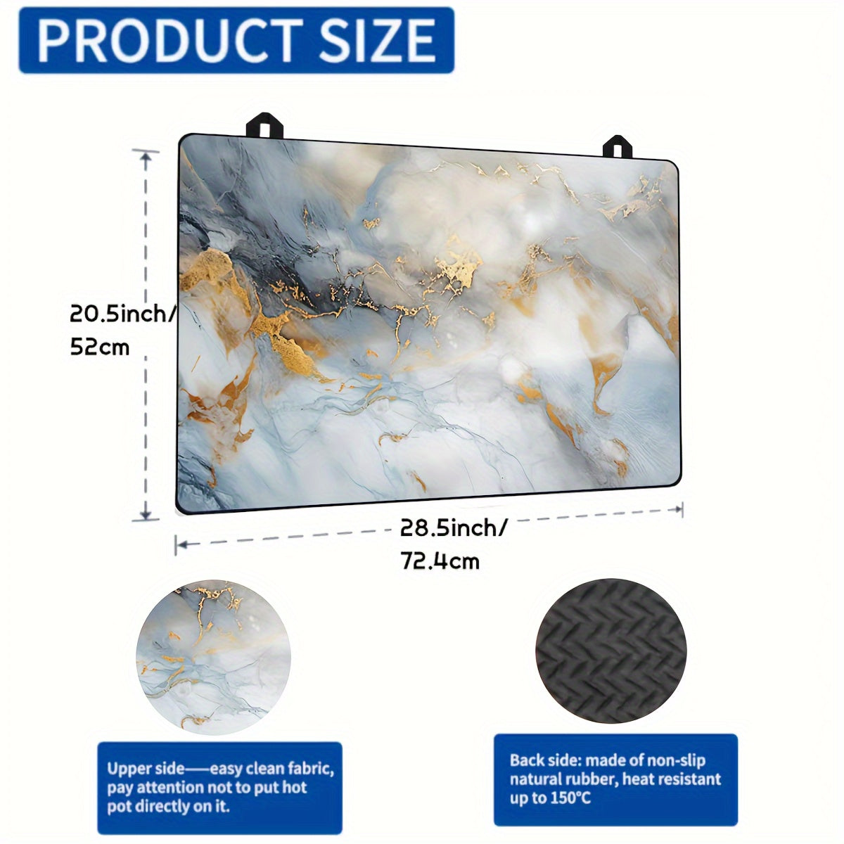 1 piece of stove top covers designed for electric stoves, featuring a stylish marble design. This rubber induction cooktop protector is foldable and heat resistant, providing protection for your glass top stove. A must-have kitchen accessory for keeping