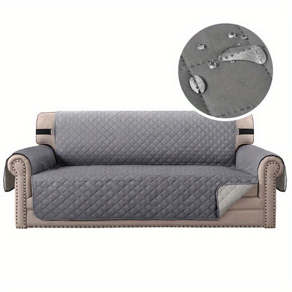 Quilted pet-friendly couch cover with diamond stitching fits single to three-seater sofas, perfect for living room, bedroom, or office decor.