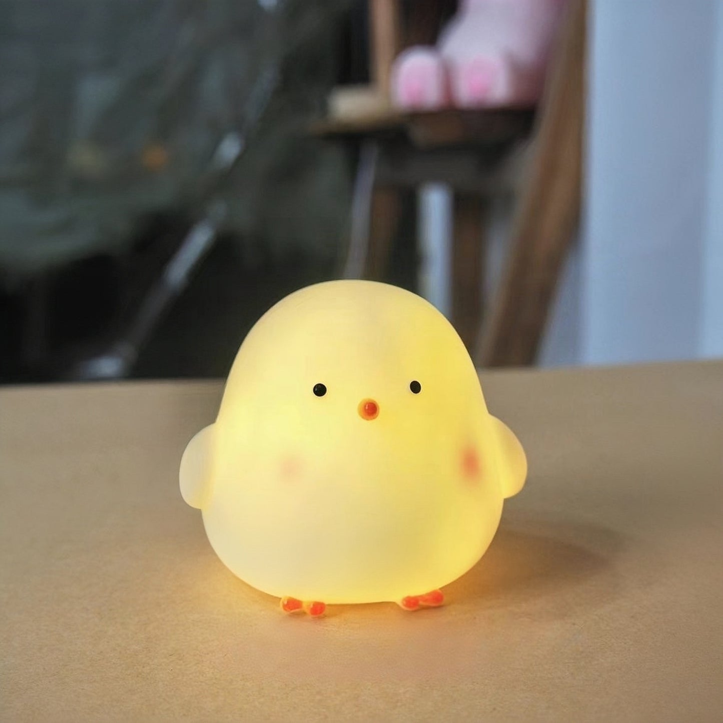 Charming Chick LED Table Lamp - Soft, Battery-Operated Light for Bedroom, Study, and Office Decor & Gifts.