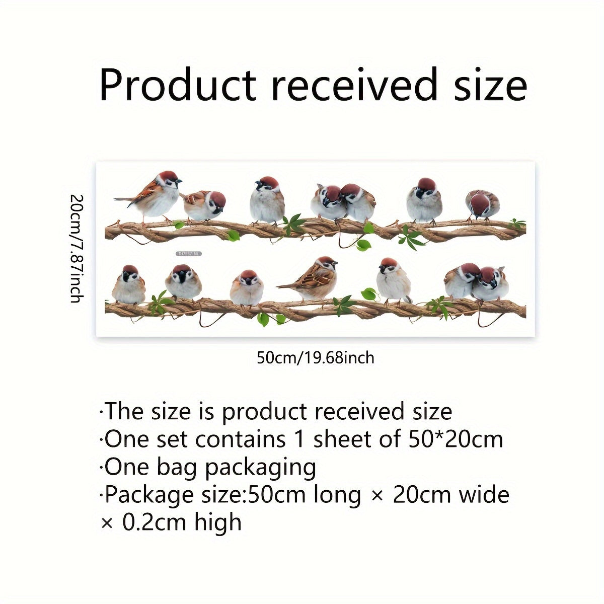 Современная наклейка на окно «Птица на ветке»: высококачественная статическая наклейка для спальни, гостиной, декора кухни — ПВХ толщиной 5 мил, многоразовая, с клейкой основой — 1 шт.