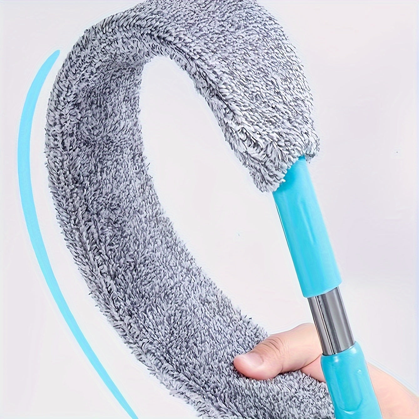 One Washable Bed Bottom Cleaning Duster, Retractable Crevice Dust Cleaning Brush, Floor Dusting Brush, Durable Flexible Duster Brush - Ideal for Cleaning Sofa Bed and Furniture Bottom - Includes Cleaning Supplies and Tool