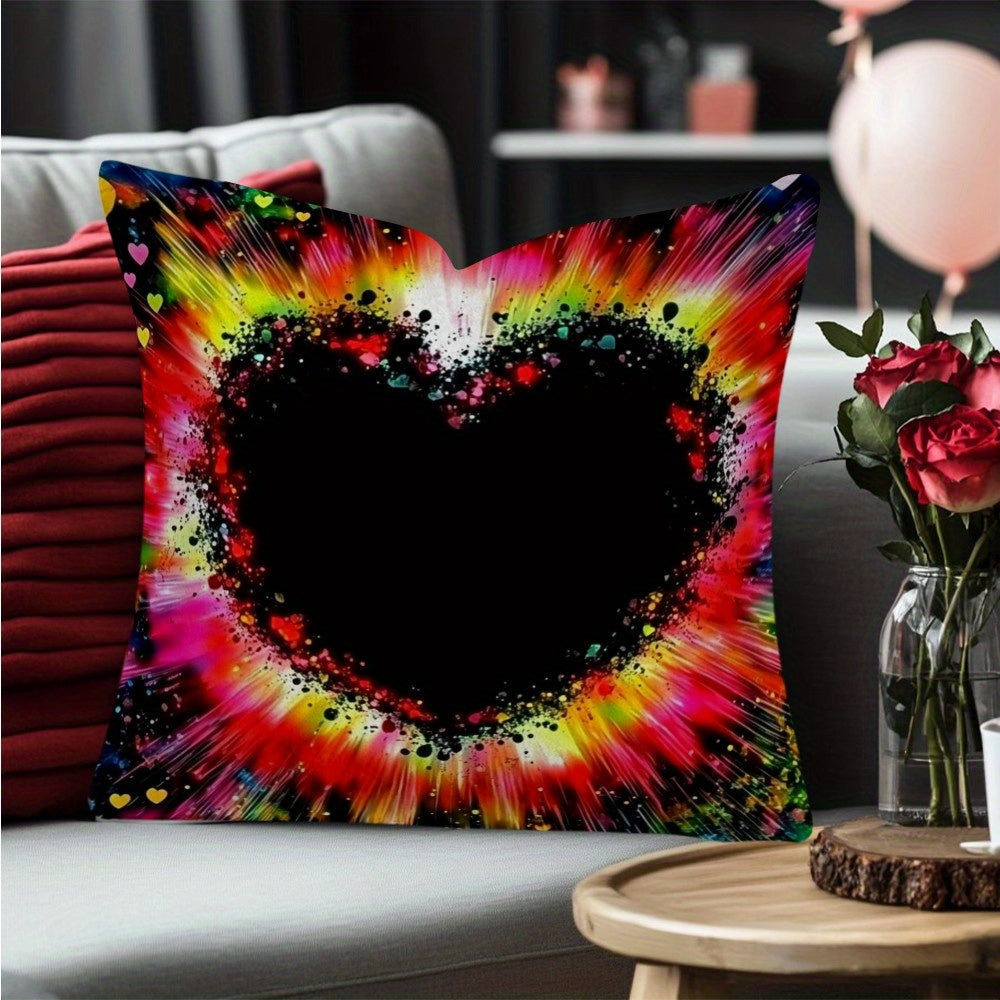 Valentine's Day Flashing Heart Square cushion cover measuring 45.72*45.72cm is the perfect addition to your home decor. This versatile piece can be used to decorate your living room, bedroom, or any other room in your house. It is also a must-have item