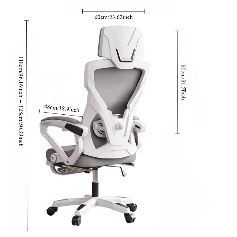 Ergonomic office chair with wheels in non-padded plastic frame, suitable for home and office use. Available in black or white.