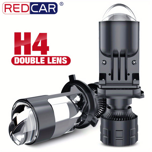 LED projector headlight with 50W bulb for cars and motorcycles, suitable for 12V and 24V.