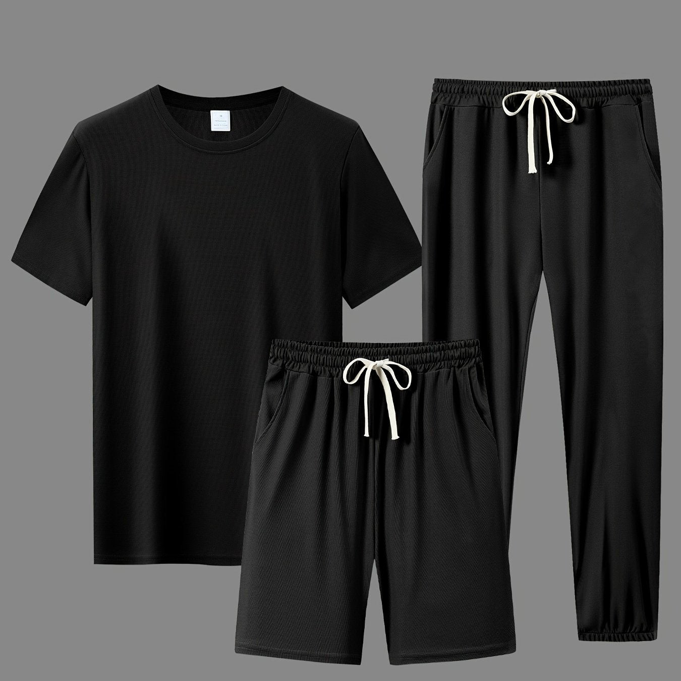 Men's casual sports outfit with short-sleeve t-shirts, shorts, and long pants suitable for running, cool, versatile, and comfortable.