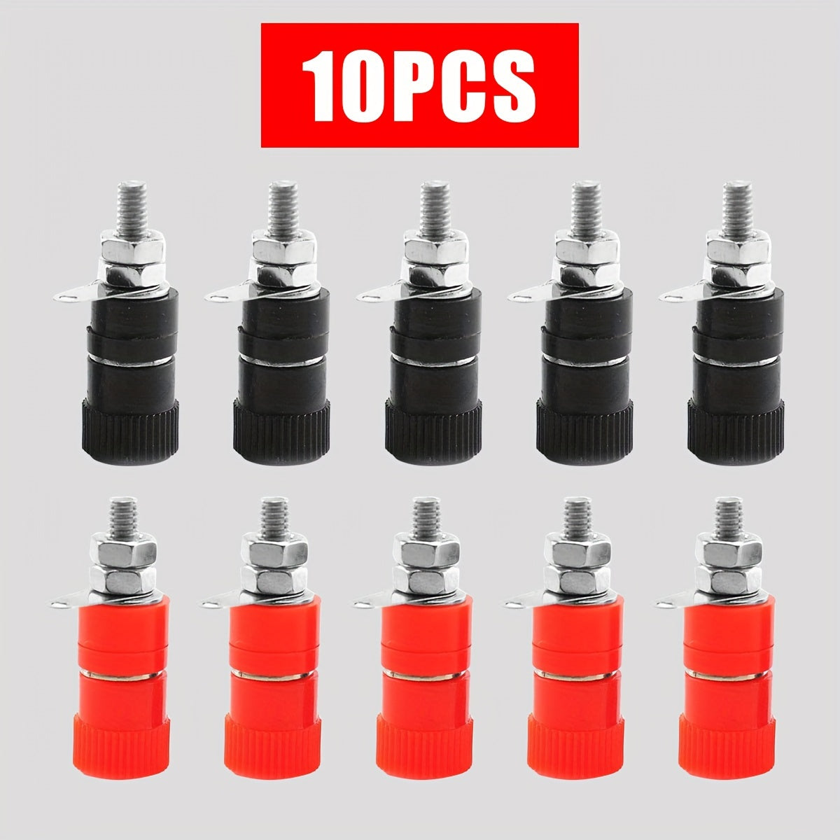 10pcs Banana Socket Test Socket 4mm Banana Plug Connector with Installation Tool, 5 Red + 5 Black