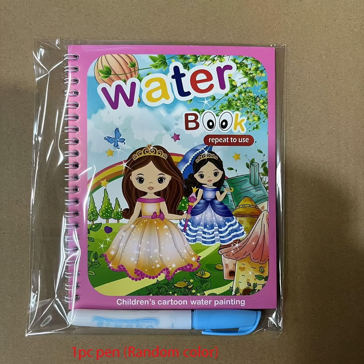 Reusable water drawing books for children with water pen, promoting imaginative play and enhancing drawing skills using paper material in mixed colors.