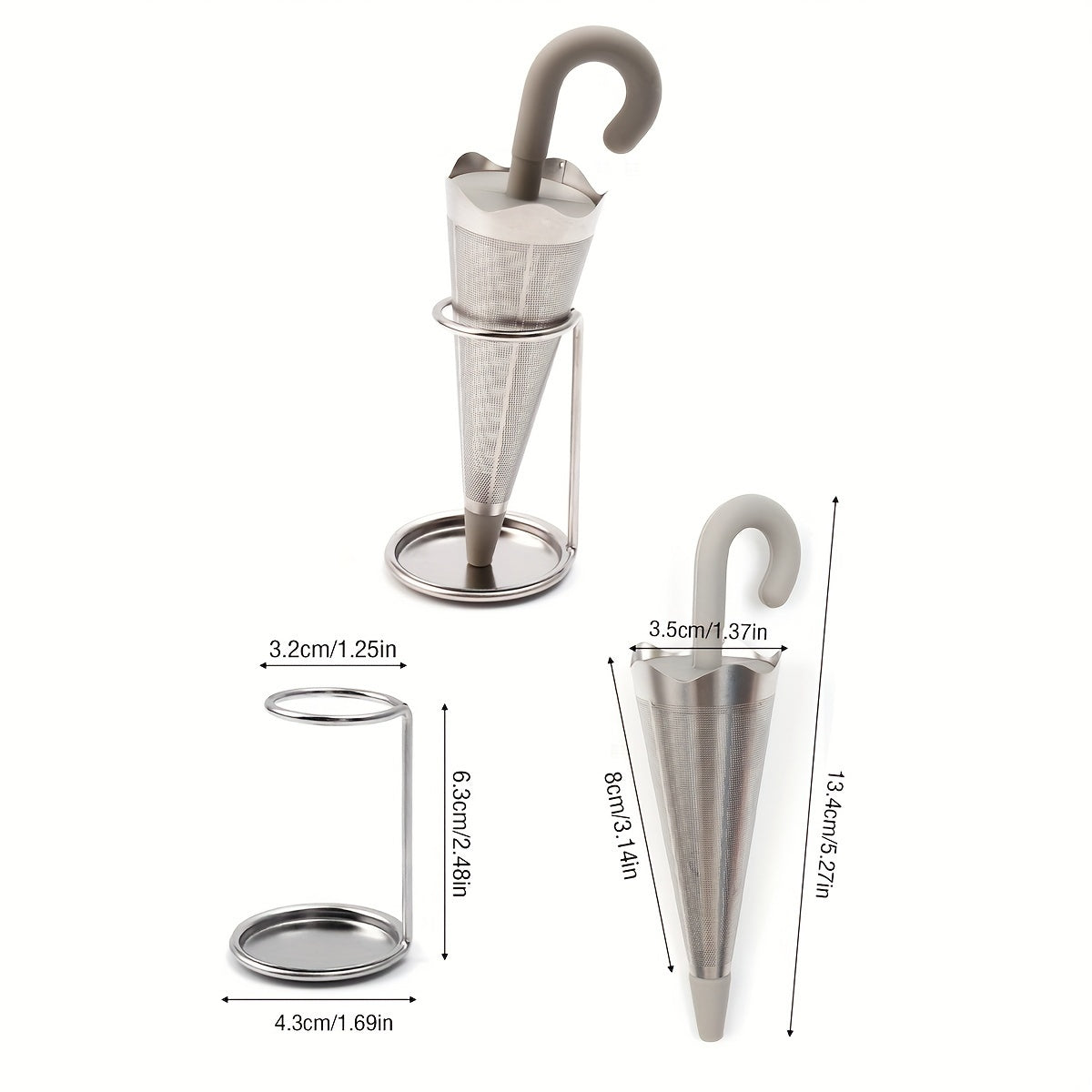 Stainless Steel Fine Mesh Tea Strainer Tea Infuser with Silicone Lid for Loose Tea, Includes Drip Tray, Suitable for Tea Cups, Mugs, and Teapots - Reusable and Convenient