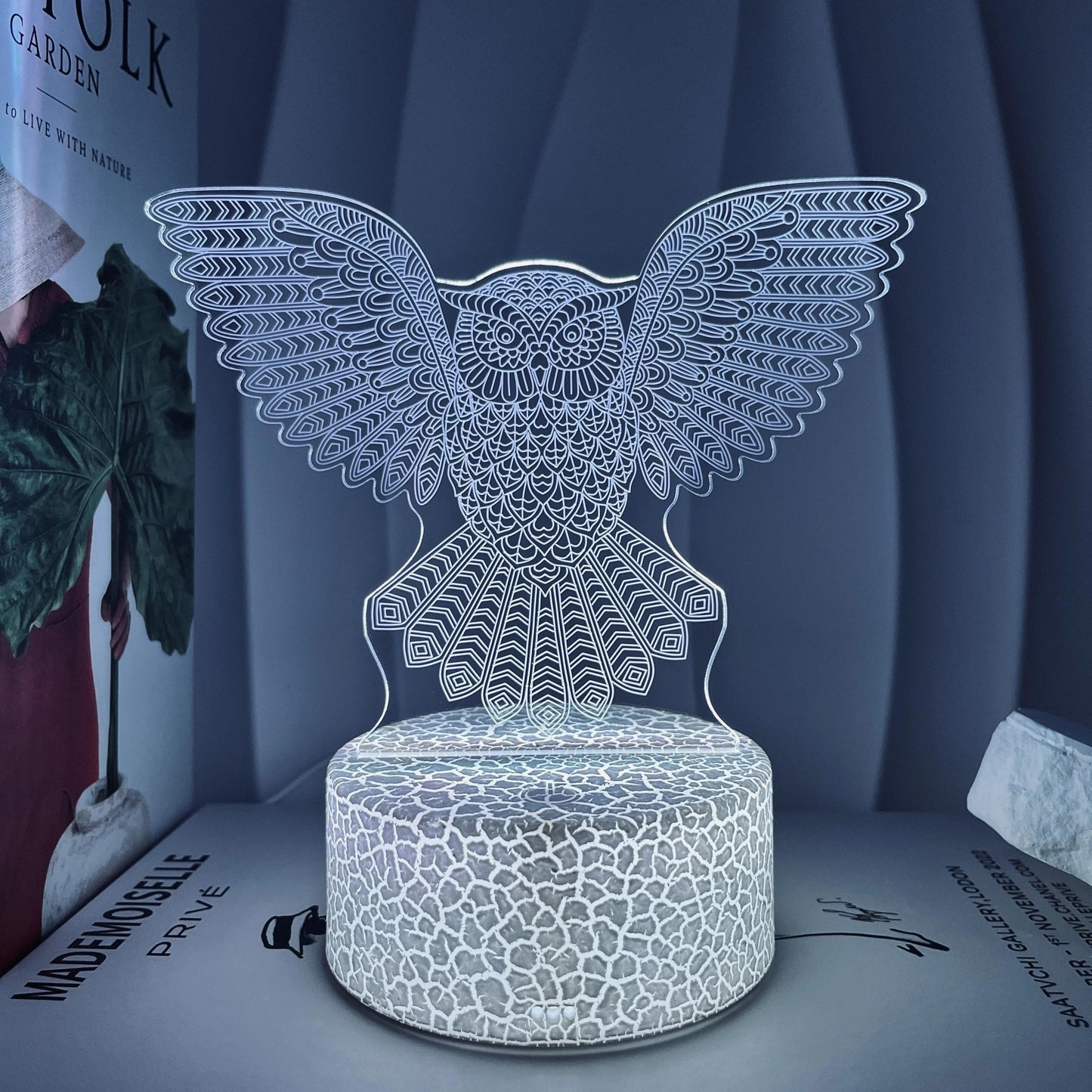 3D Wing Owl Night Light, USB Lamp Gift for Friends