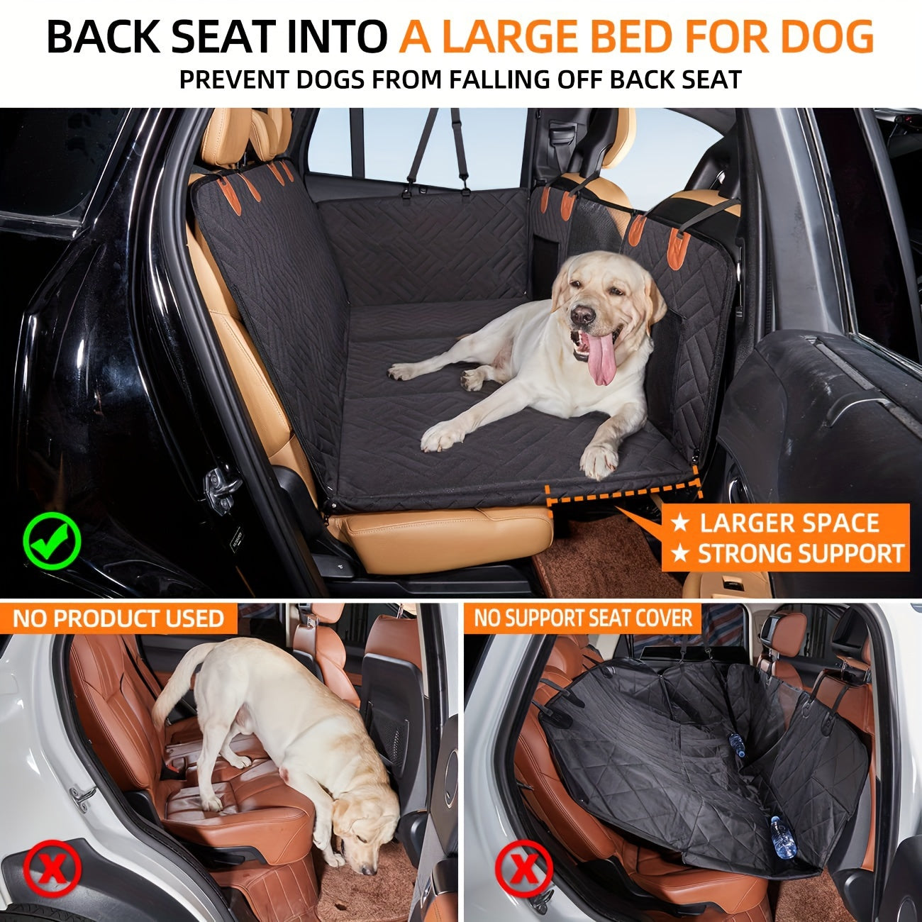 Car pet mat with load-bearing capacity, suitable for model cars. Can be used as a dog travel hammock, rear seat cushion, and dog bed with hard board for support.